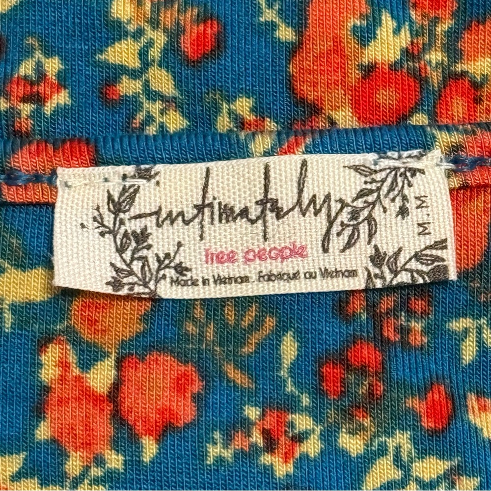 Intimately by Free People Kaya Printed Bodysuit Blue Multi Floral Size Medium - Picture 8 of 10